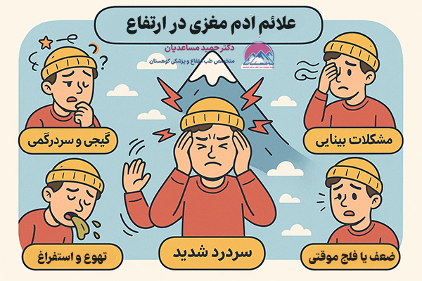 علائم ادم مغزی در ارتفاع